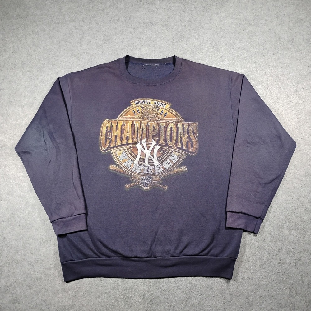 Vintage New York Yankees 2000 Subway Series Champions Crewneck Sweatshirt Navy L